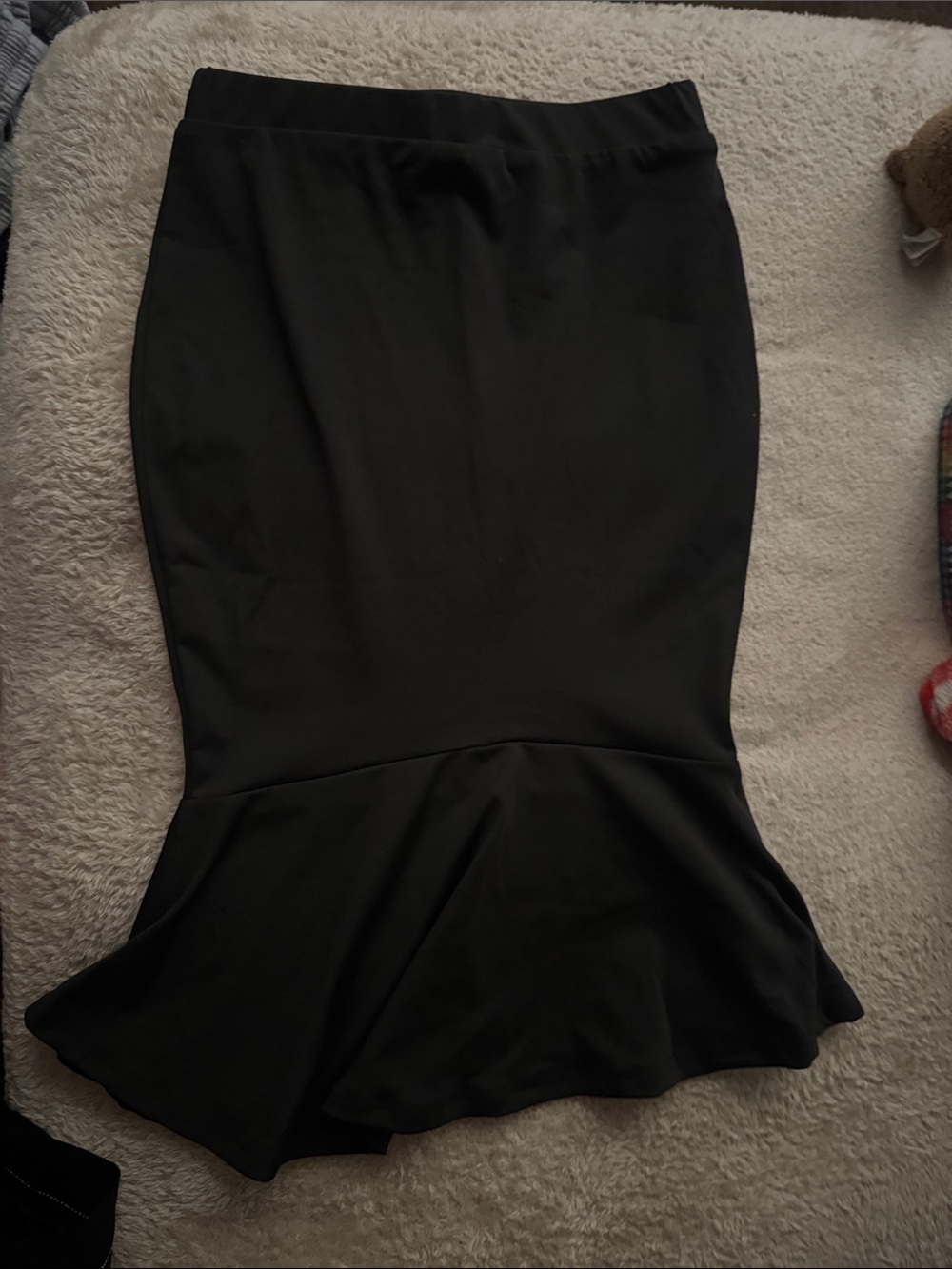 Black Flared Hem Pencil Skirt mermaid